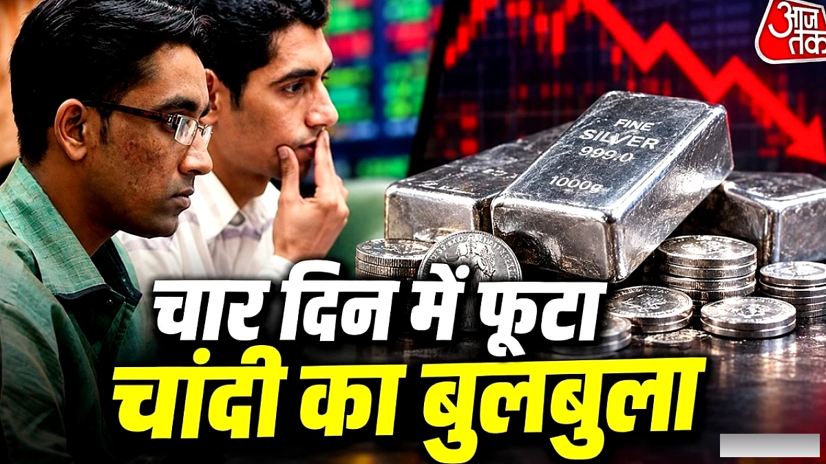 चांदी का बुलबुला फूट गया, 4 दिनों में 16 000 रुपये सस्ती, सोना भी गिरावट पर
