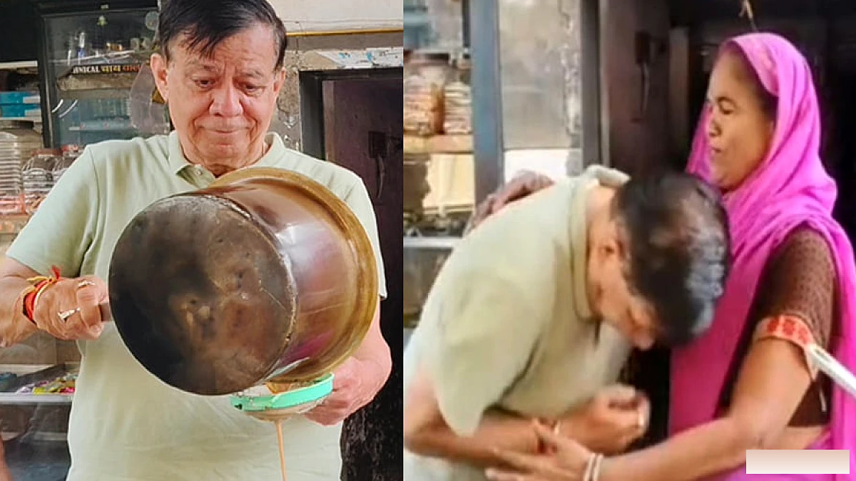 सतीश महाना ने मॉर्निंग वॉक में चाय बनाई, बुजुर्ग दुकानदार ने महिला को पैर छूकर आशीर्वाद दिया