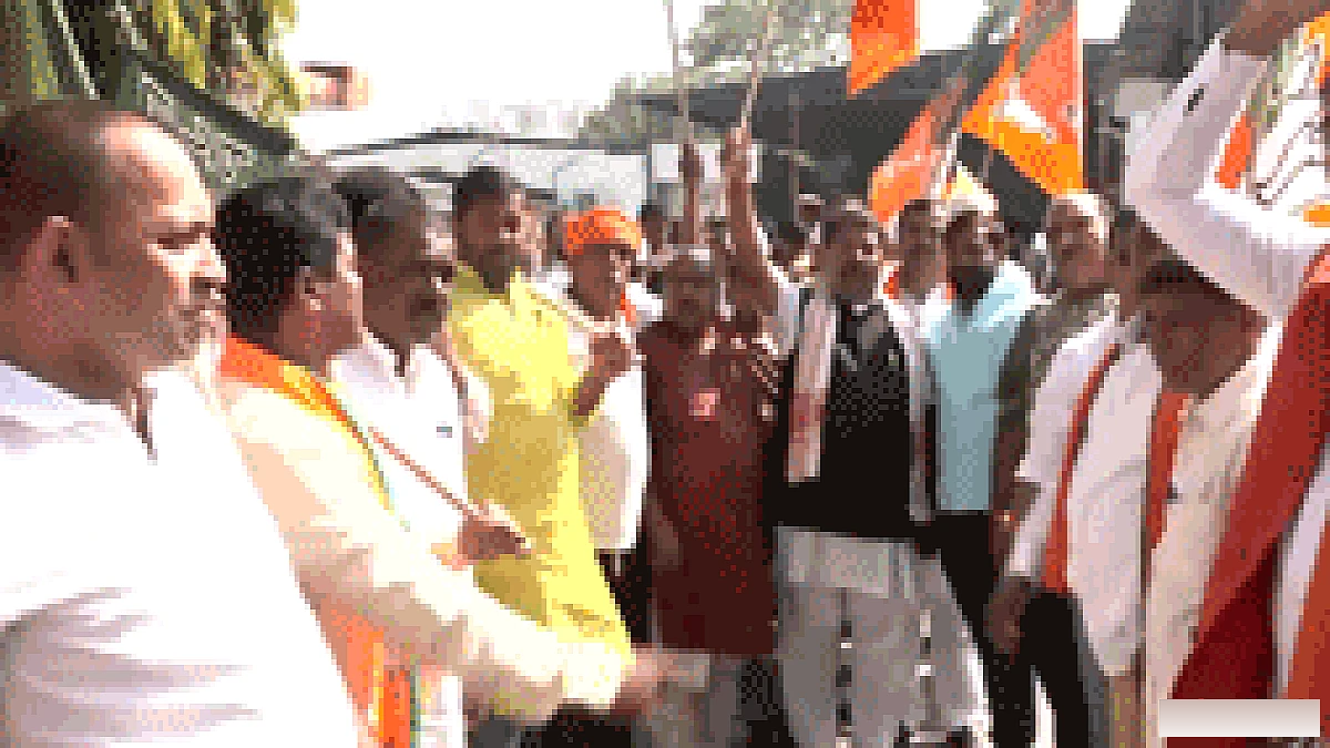 कांग्रेस अध्यक्ष खरगे के बयान पर भाजपा ने पटना में विरोध मार्च किया