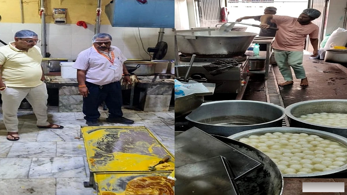 अलीगढ़ में खाद्य सुरक्षा विभाग का छापा: मिठाई में रासायनिक मिलावट, काजू पीसने वाली मशीन जंग लगी